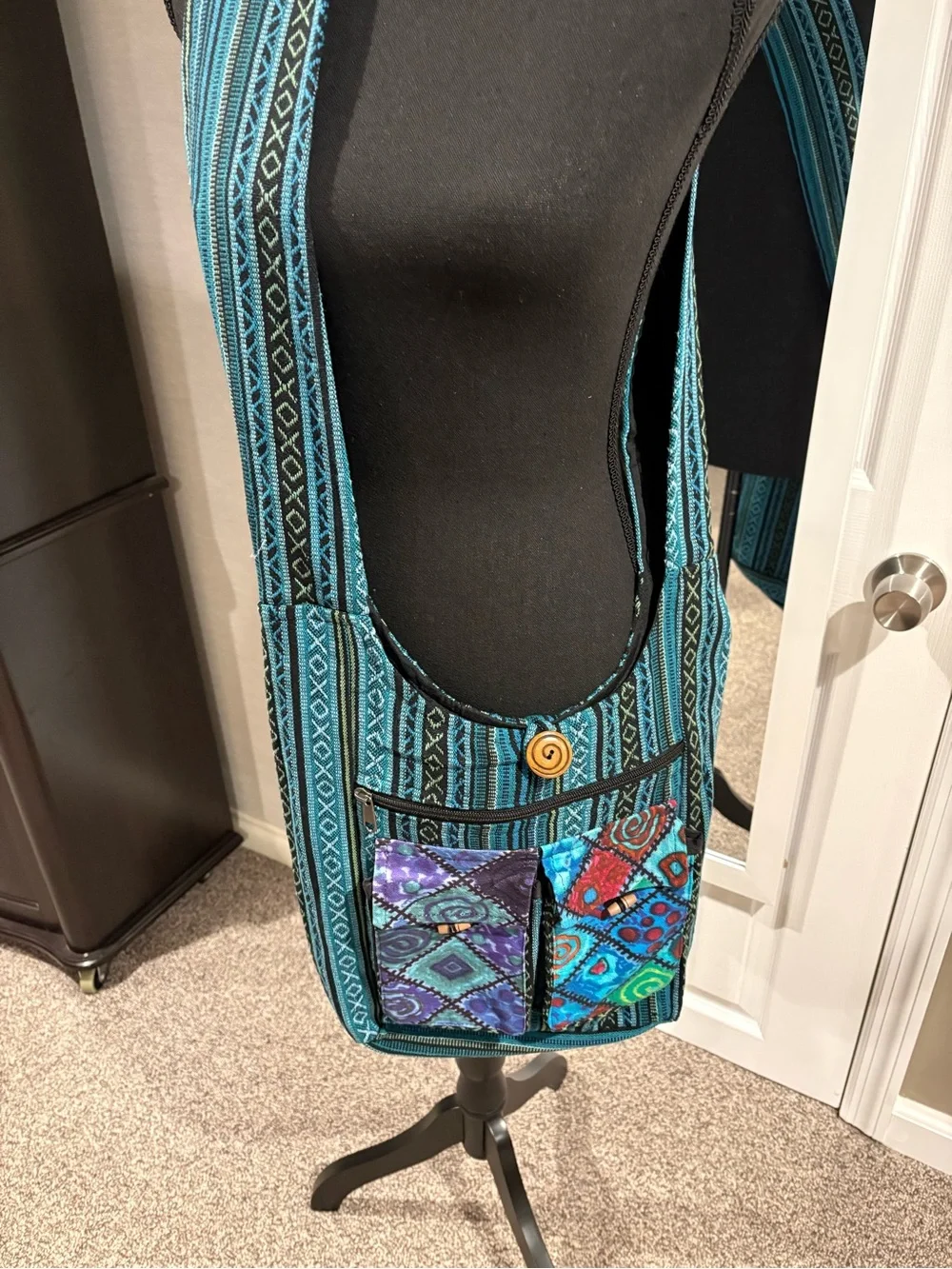 NWOT Kathmandu Bohemian Patterned Multi-Color Cotton Crossbody Bag